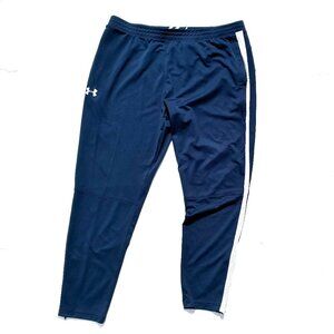 Men’s Under Armour Sportstyle Pique Track Pants Navy/White Stripe XXL